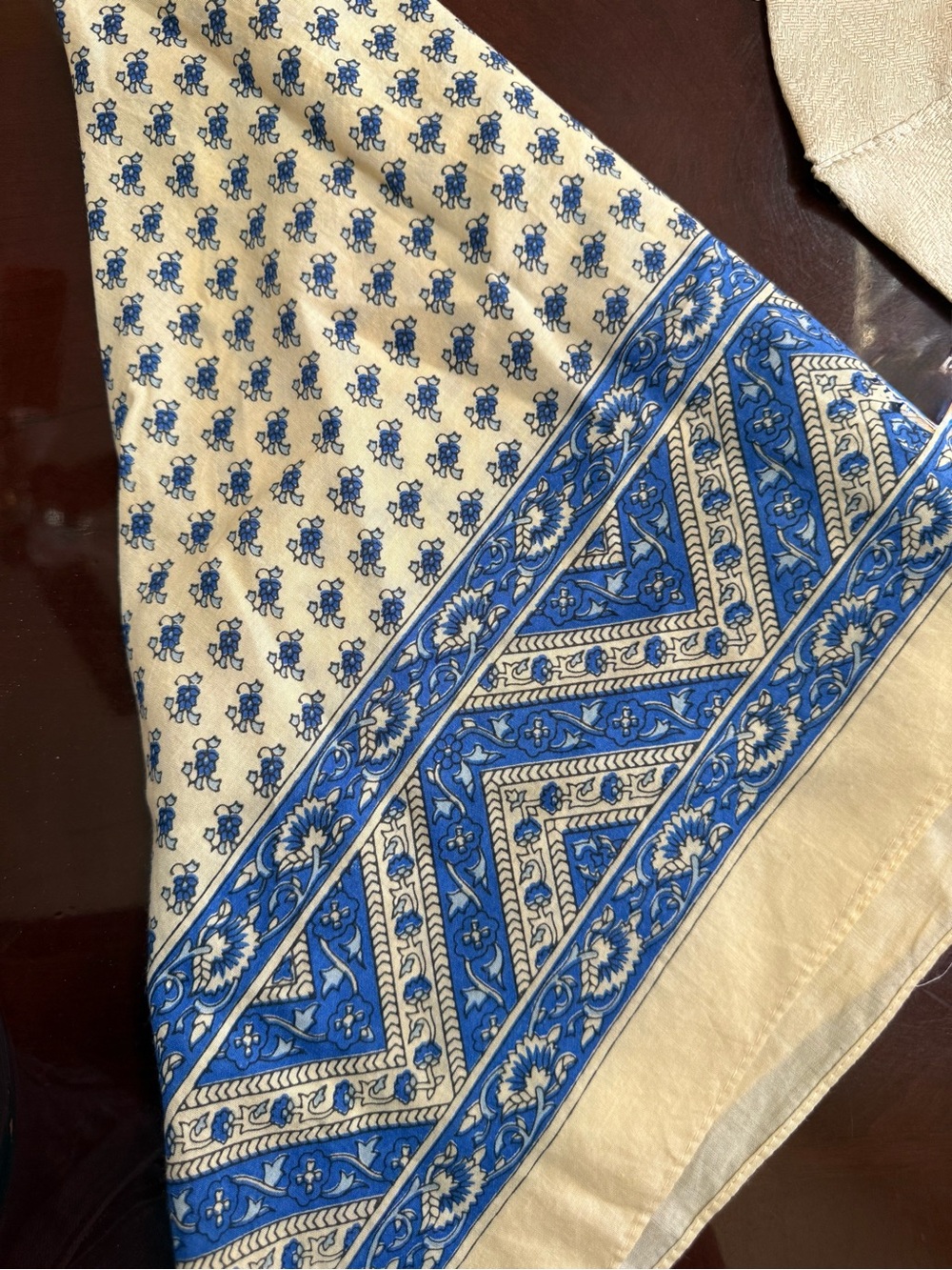 Free People Blue and White Floral Bandana Scarf - Picture 3 of 4